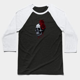 Bloody Rose Skull Baseball T-Shirt